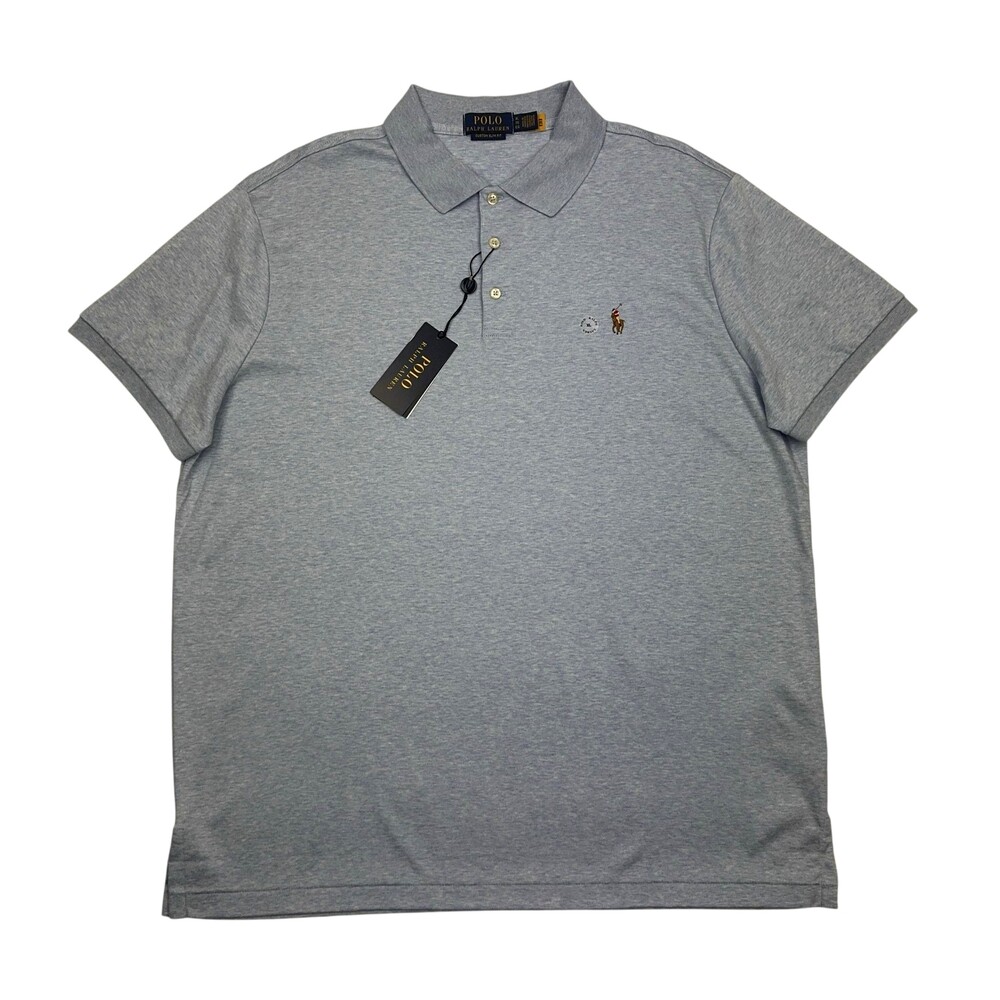 Polo Ralph Lauren Polo Shirt Mens XL Lt Blue Custom Slim Fit Cotton Short Sleeve